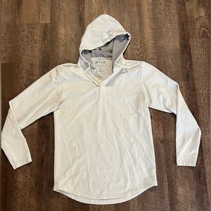 Men’s BYLT Drop Cut LUX White Hooded Henley